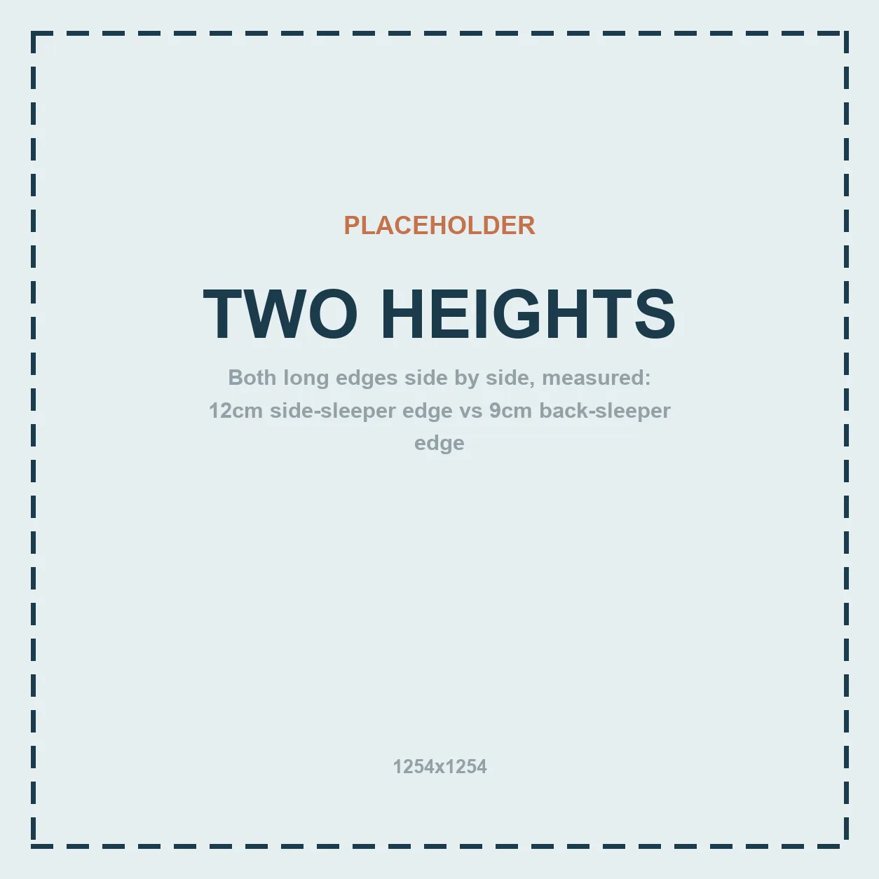 Two heights shown side by side — 12cm side-sleeper edge and 9cm back-sleeper edge