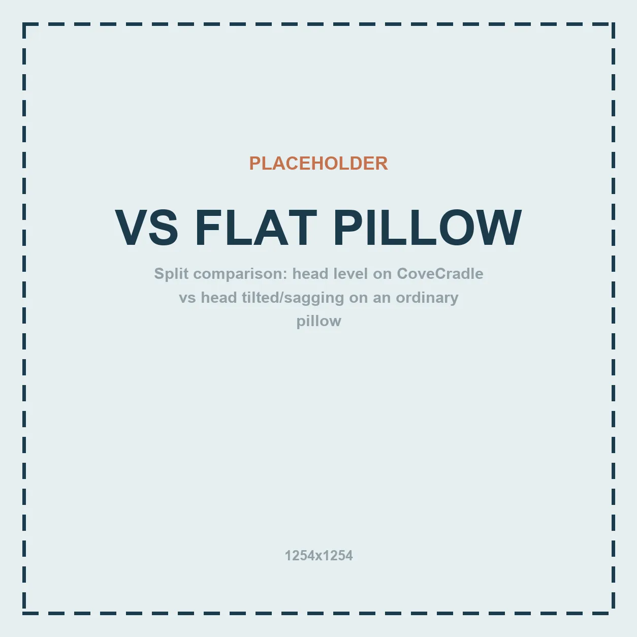 CoveCradle compared with a flat pillow — head level versus head tilted